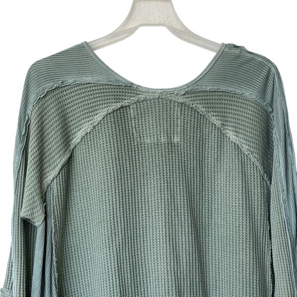 Karyn Seo sage green waffle knit Tunic embroidered boho tunic L - Picture 7 of 11